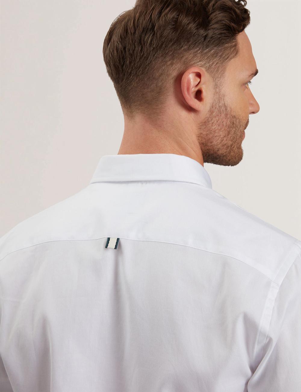 Men Ted Baker ALLARDO - Regular Fit Cotton Oxford Casual Shirts White | Egypt  BWHMO-7943