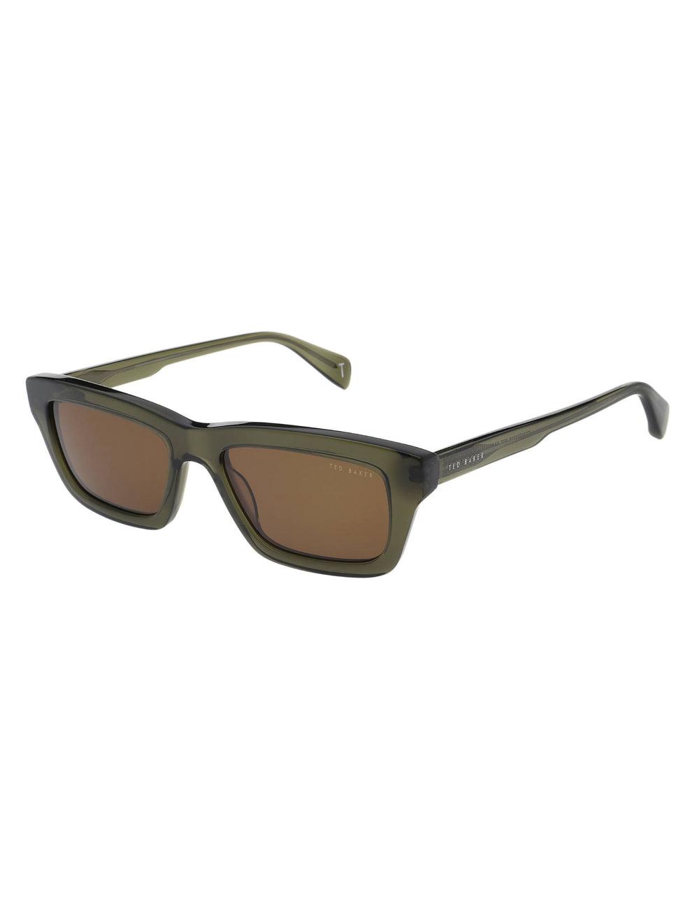 Men Ted Baker ARTHUR - Chunky Rectangle Acetate Sunglasses Khaki Green | Egypt  RLZWT-3810