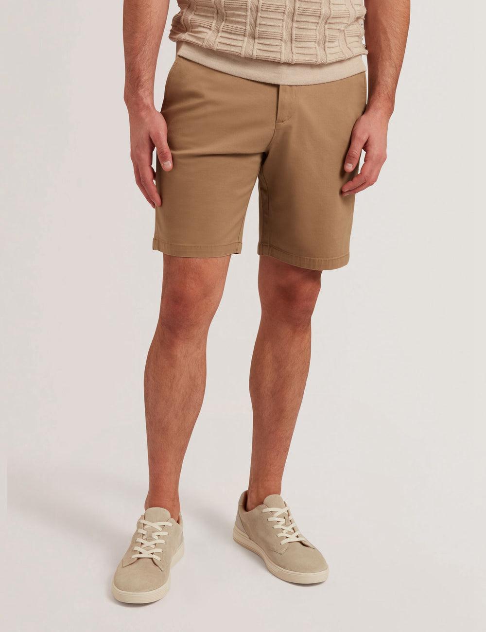 Men Ted Baker BARNHAM - Regular Fit Cotton Blend Chino Shorts Tan | Egypt  RENUQ-5912