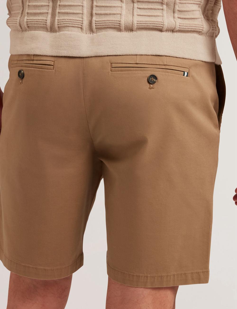 Men Ted Baker BARNHAM - Regular Fit Cotton Blend Chino Shorts Tan | Egypt  RENUQ-5912