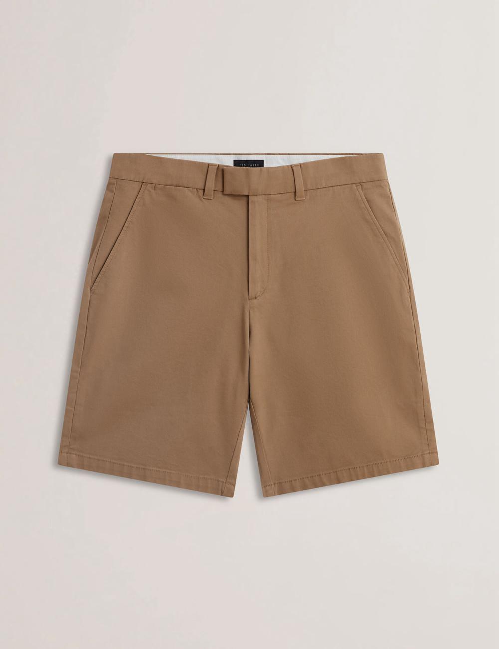 Men Ted Baker BARNHAM - Regular Fit Cotton Blend Chino Shorts Tan | Egypt  RENUQ-5912