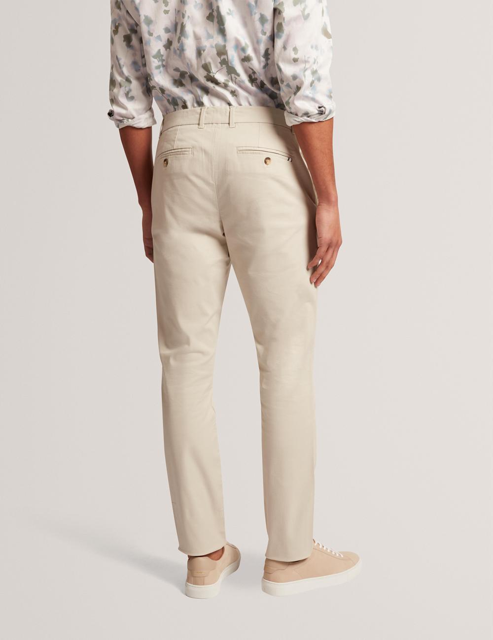 Men Ted Baker BATFORD - Slim Fit Cotton Blend Chinos Trousers Tan | Egypt  YBJQS-2485