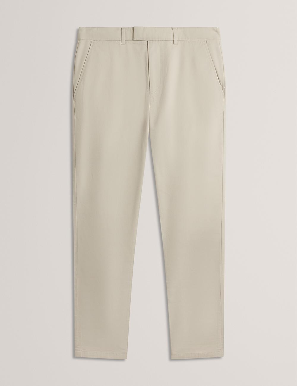 Men Ted Baker BATFORD - Slim Fit Cotton Blend Chinos Trousers Tan | Egypt  YBJQS-2485