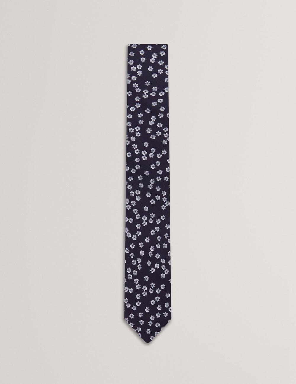 Men Ted Baker BENTLYY - Ditsy Floral Print Silk Ties Navy | Egypt  FJQYK-9084