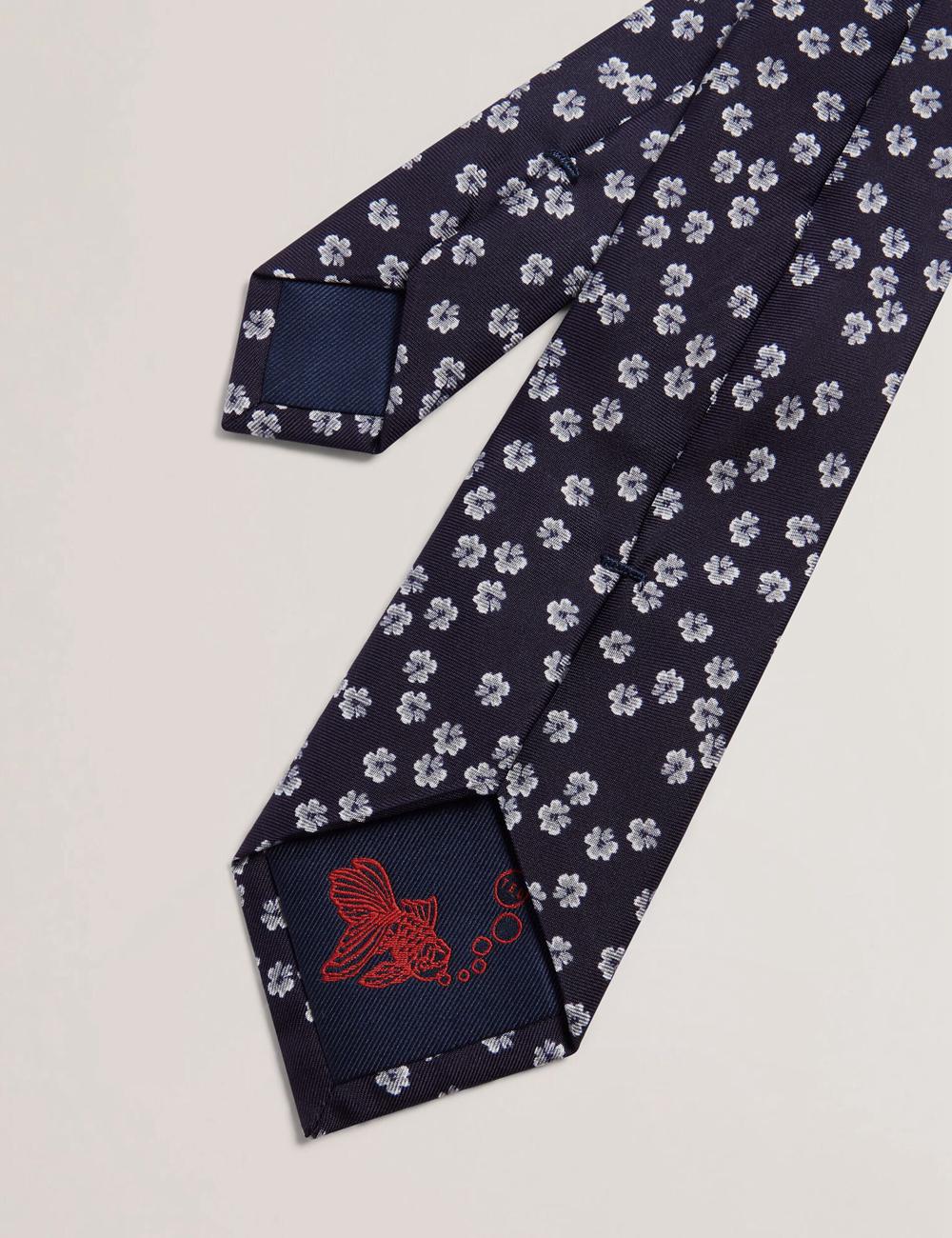 Men Ted Baker BENTLYY - Ditsy Floral Print Silk Ties Navy | Egypt  FJQYK-9084