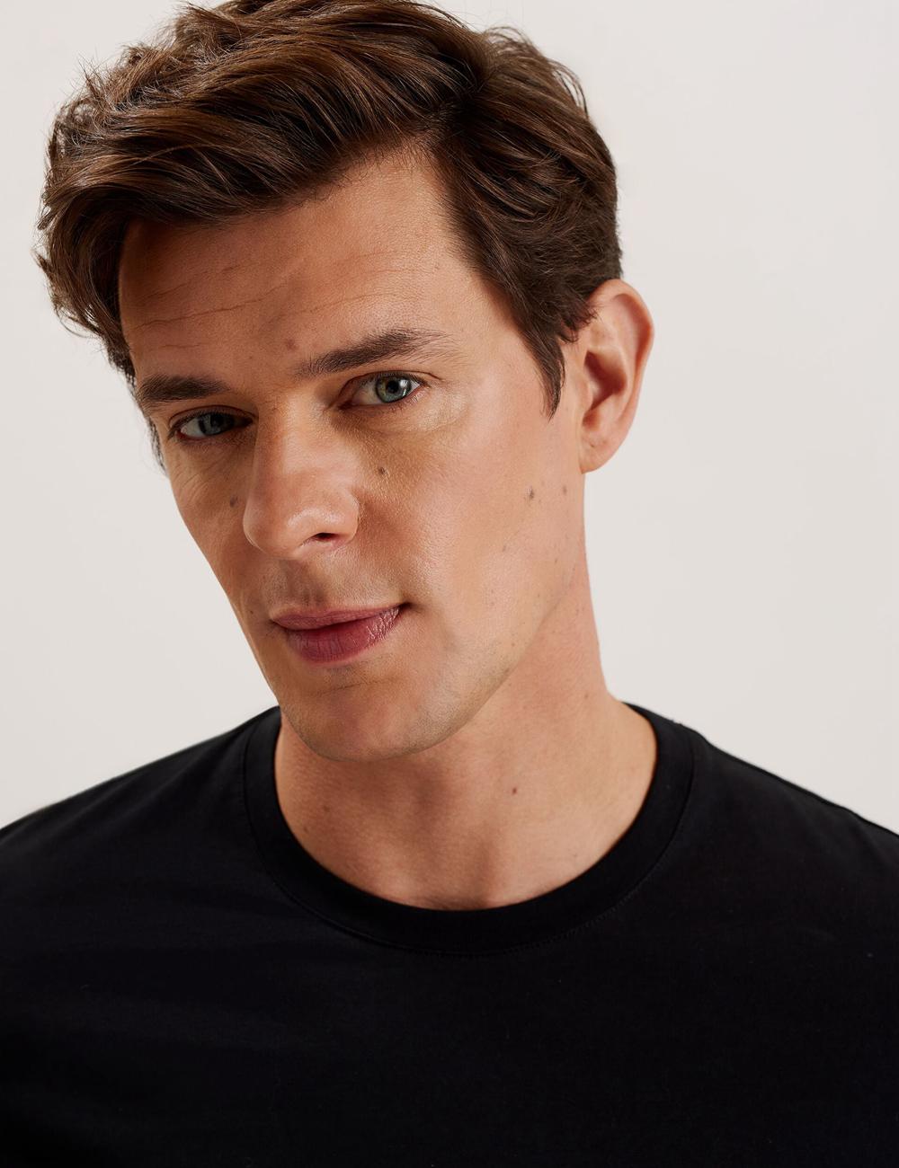 Men Ted Baker BEXLI - Regular Fit Long Sleeve Cotton T-Shirts Black | Egypt  NKWEI-8043