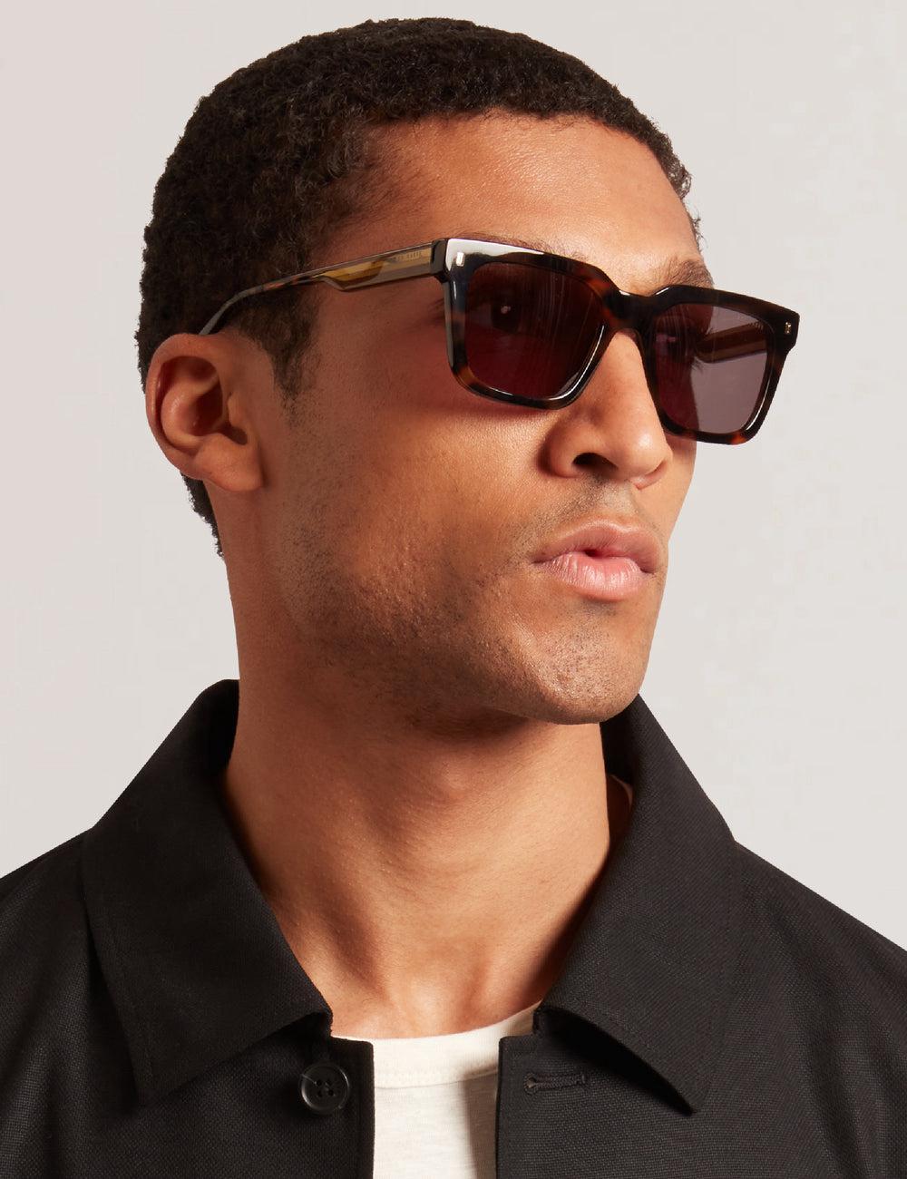 Men Ted Baker CAIN - Chunky Square Two Tone Sunglasses Brown | Egypt  NYGOE-4371