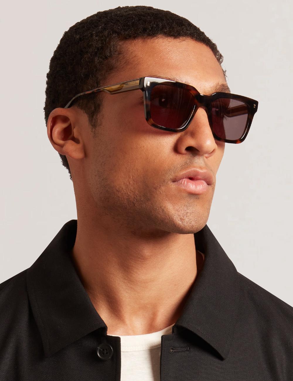 Men Ted Baker CAIN - Chunky Square Two Tone Sunglasses Brown | Egypt  NYGOE-4371