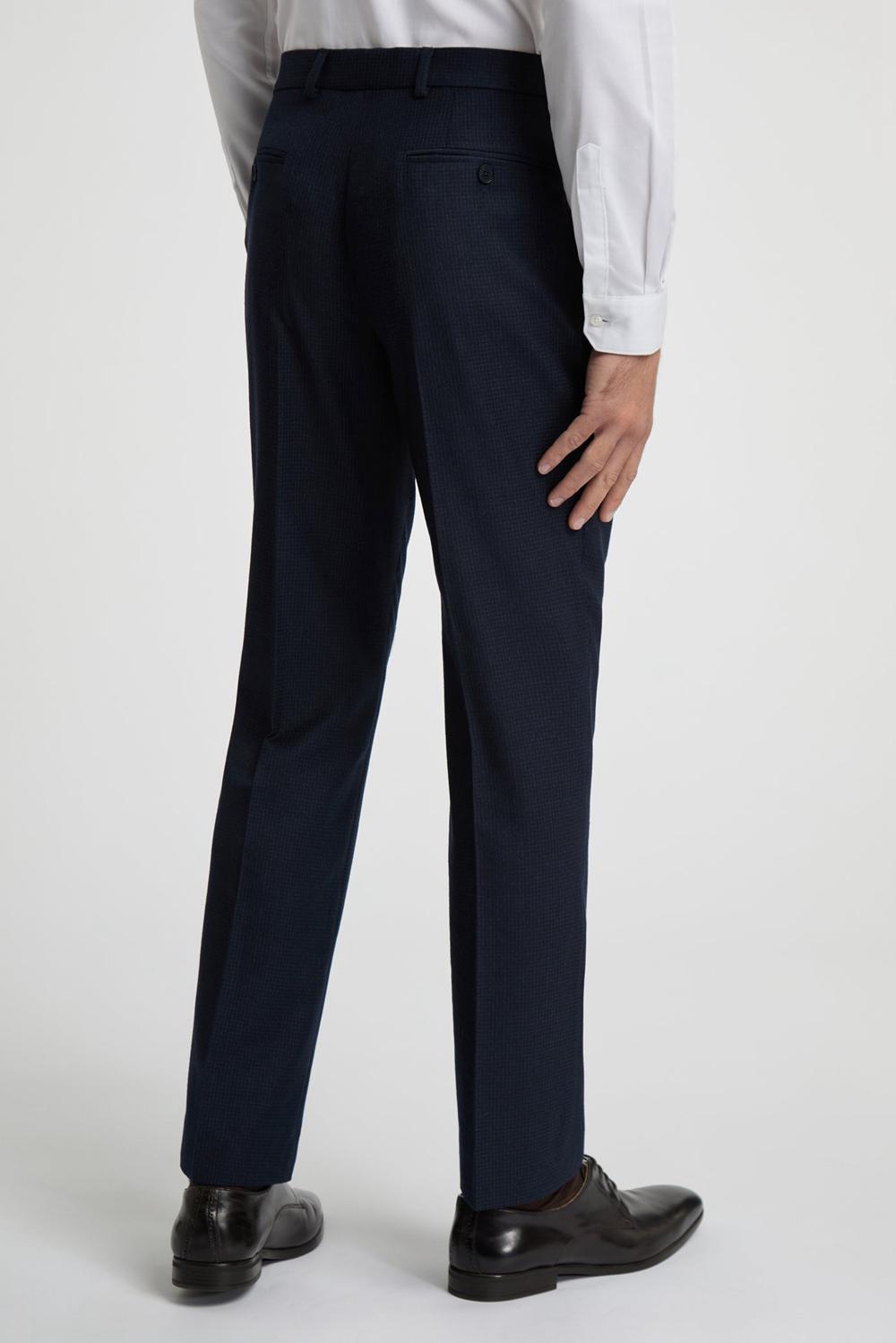 Men Ted Baker CANISTS - Grid Check Regular Fit Suit Trousers Navy | Egypt  RKYNE-5681