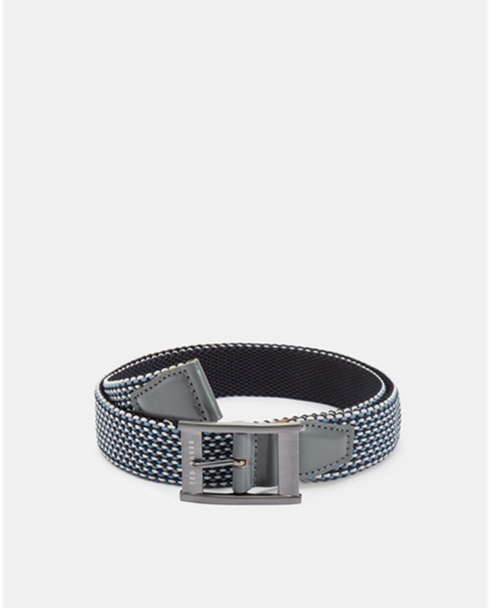 Men Ted Baker COLUMM - Reversible Woven Stretch Elasticated Belts Navy | Egypt  AEJWM-9806