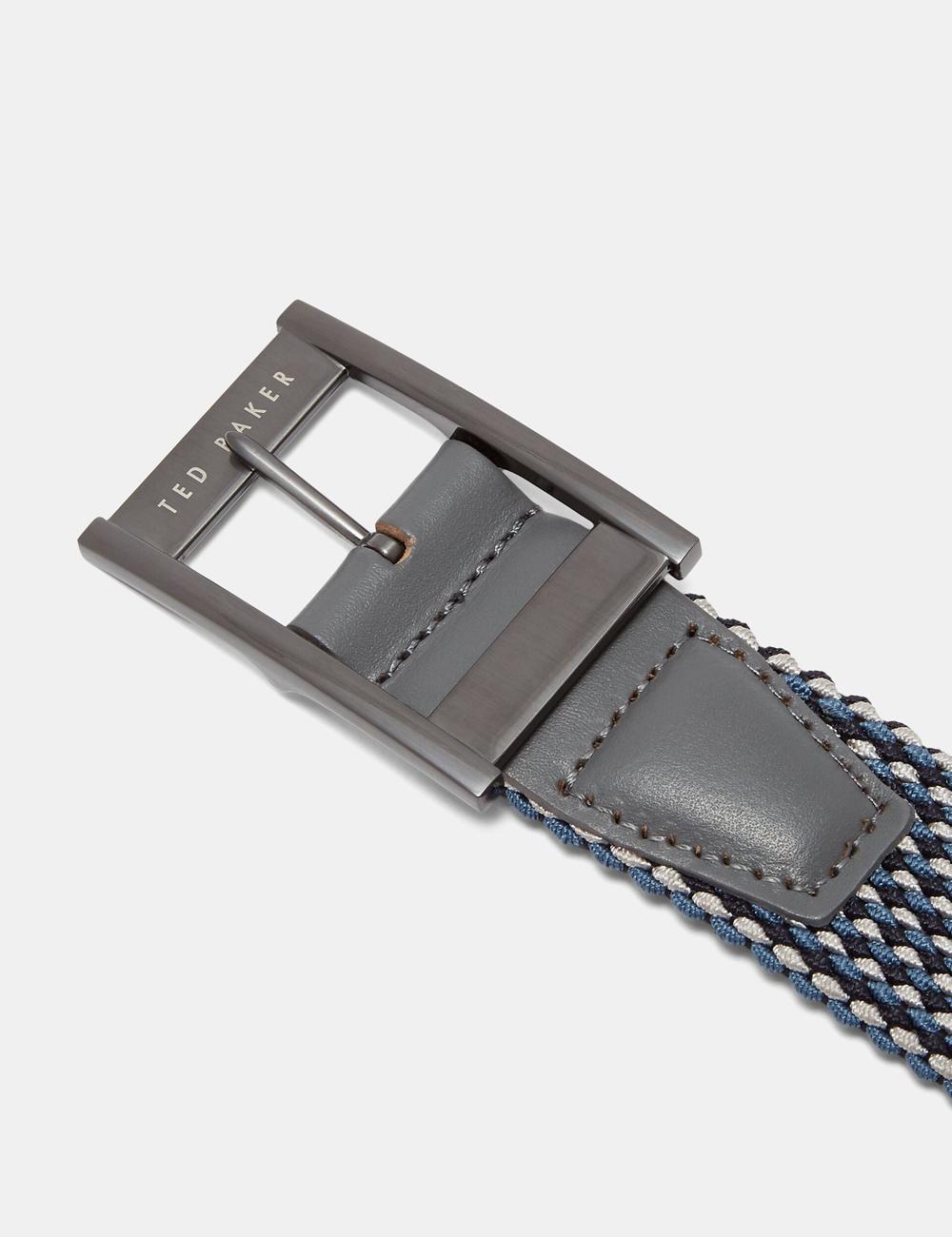 Men Ted Baker COLUMM - Reversible Woven Stretch Elasticated Belts Navy | Egypt  AEJWM-9806