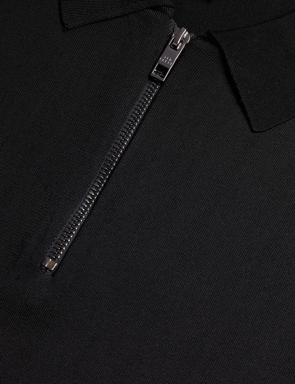 Men Ted Baker DALDIN - Zip Collar Stretch Knit Jumpers Black | Egypt  DQKHV-8072