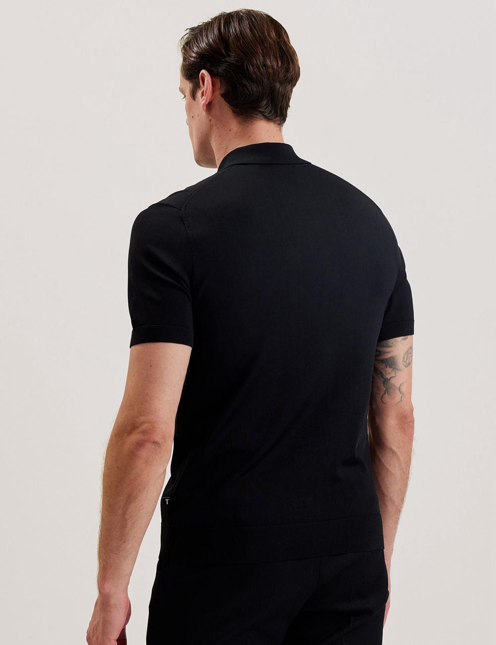 Men Ted Baker DALDIN - Zip Collar Stretch Knit Jumpers Black | Egypt  DQKHV-8072