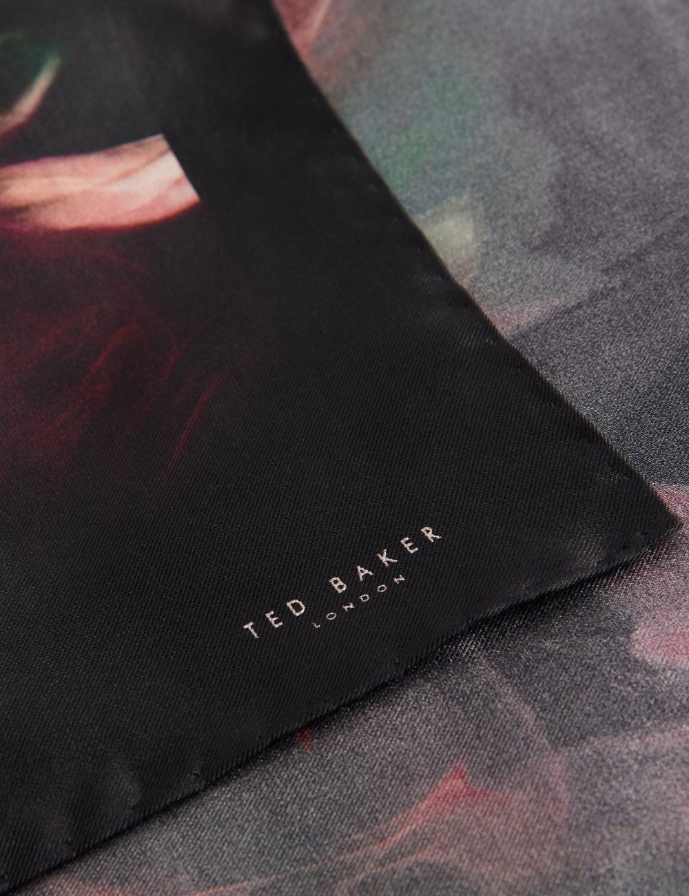 Men Ted Baker DALLASE - Smokey Floral Print Silk Pocket Pocket Squares Black | Egypt  VBUWO-9576