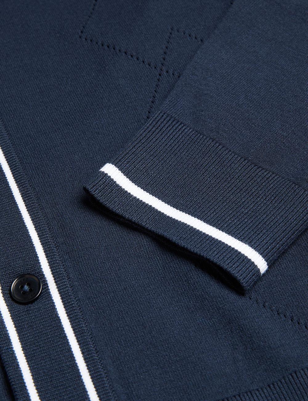 Men Ted Baker ELMDON LS Diamond Button Through Casual Shirts Navy | Egypt  HBRXF-4352