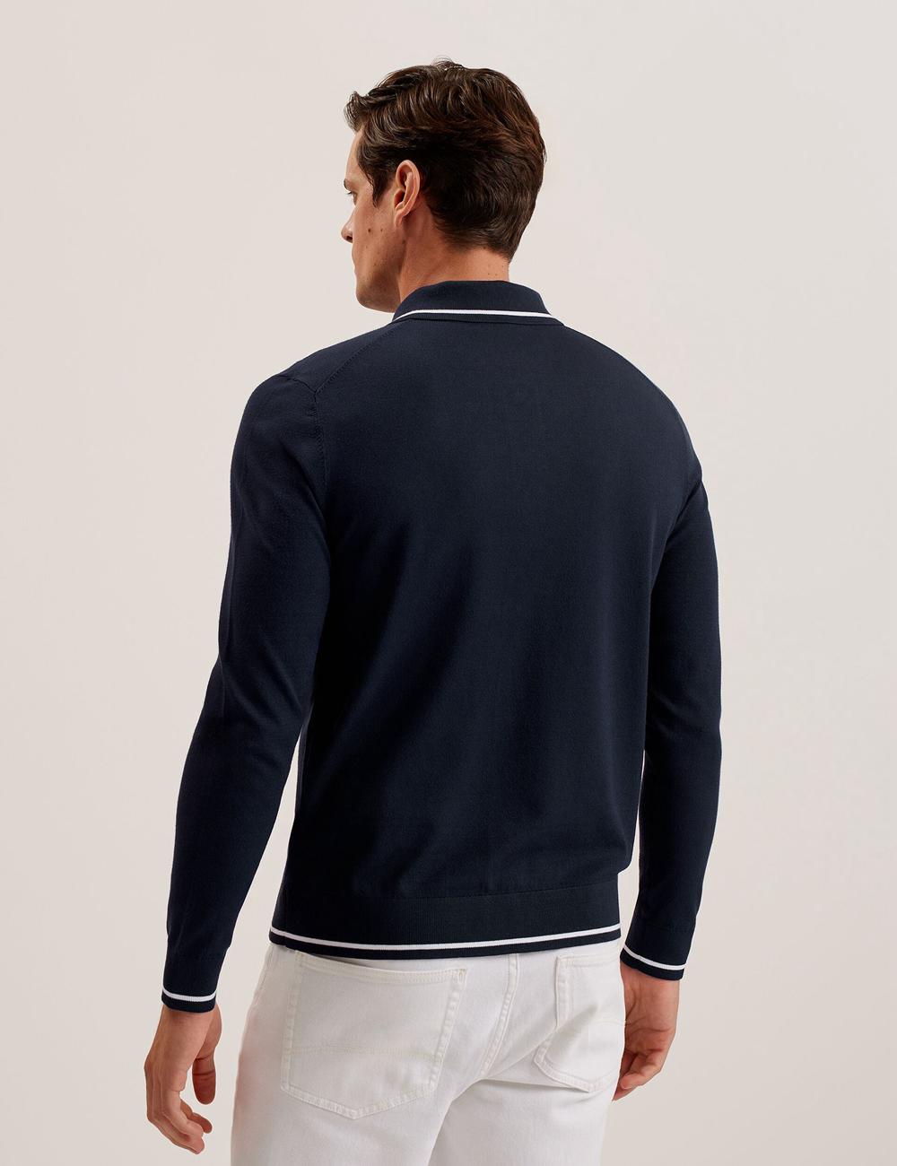 Men Ted Baker ELMDON LS Diamond Button Through Casual Shirts Navy | Egypt  HBRXF-4352