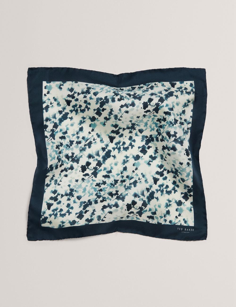 Men Ted Baker ELMSTEP - Blurred Floral Print Silk Pocket Pocket Squares Navy | Egypt  ROCXY-7096