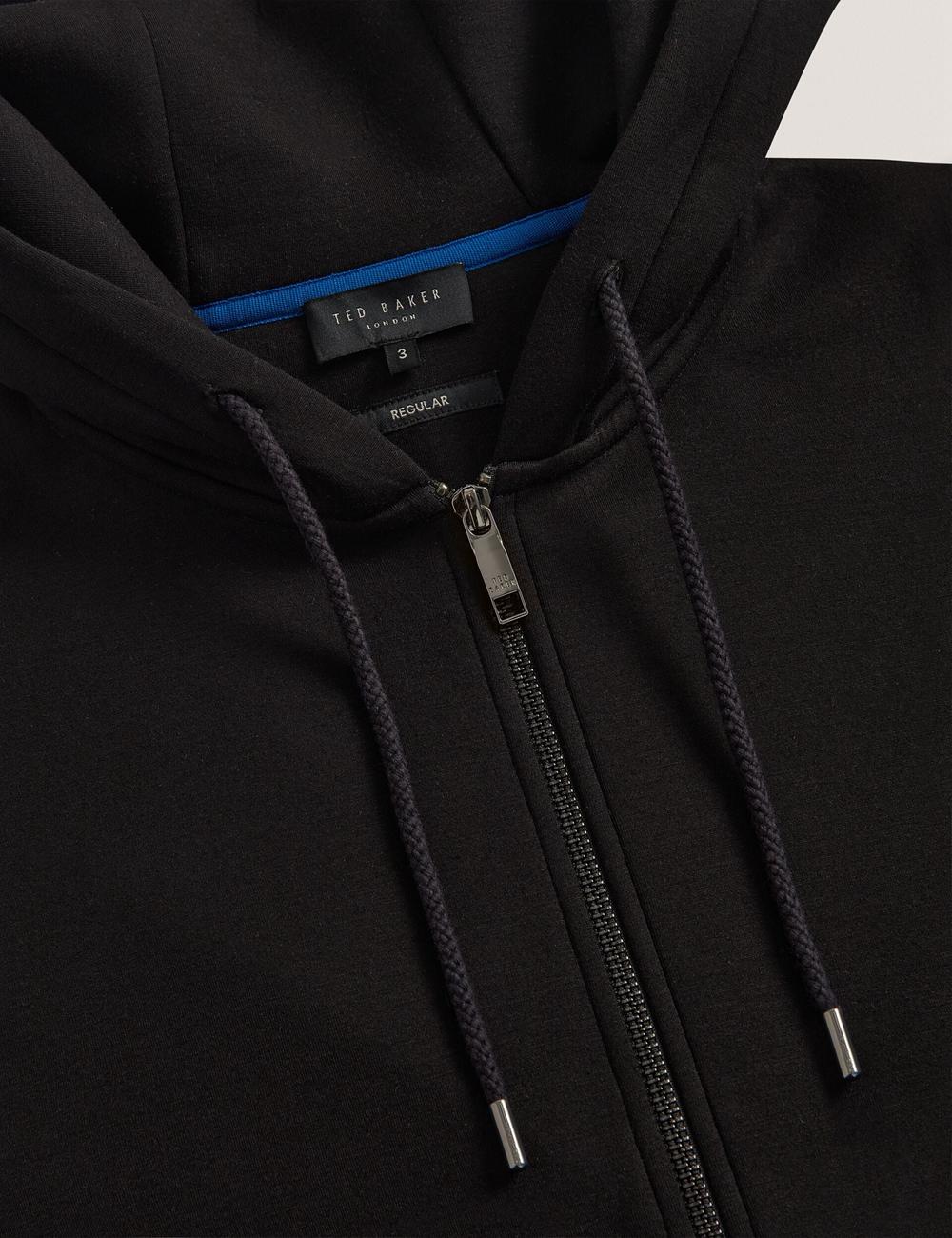 Men Ted Baker EPIO - Zip Through Neoprene Hoodies Black | Egypt  SZBRC-3857