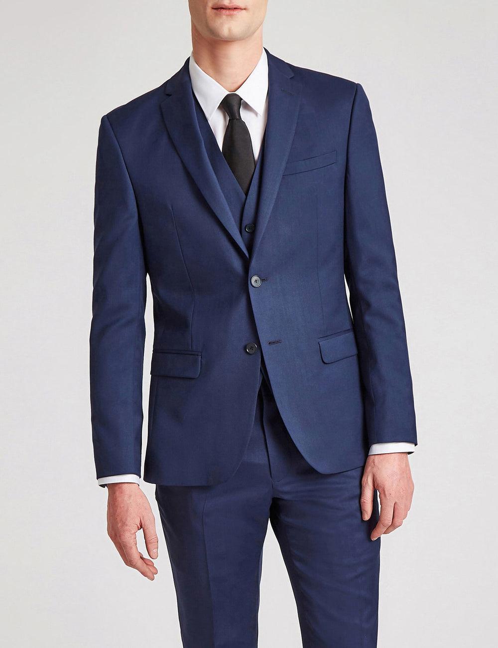 Men Ted Baker FINLAYJS - Twill Wool Slim Fit Suit Jackets Blue | Egypt  XBLGO-0287