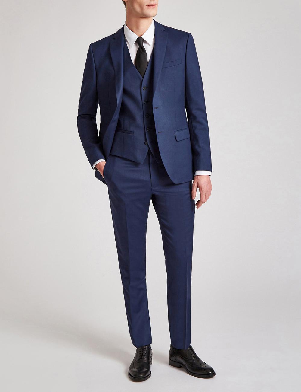 Men Ted Baker FINLAYJS - Twill Wool Slim Fit Suit Jackets Blue | Egypt  XBLGO-0287