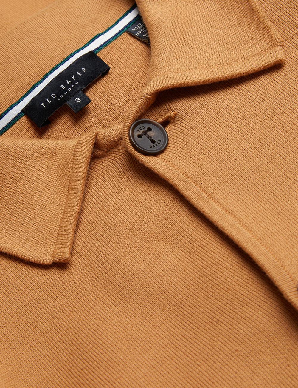 Men Ted Baker FREDER - Knitted Cotton Blend Overshirts Brown | Egypt  YRZBM-5834