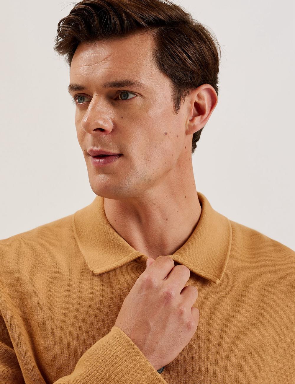 Men Ted Baker FREDER - Knitted Cotton Blend Overshirts Brown | Egypt  YRZBM-5834