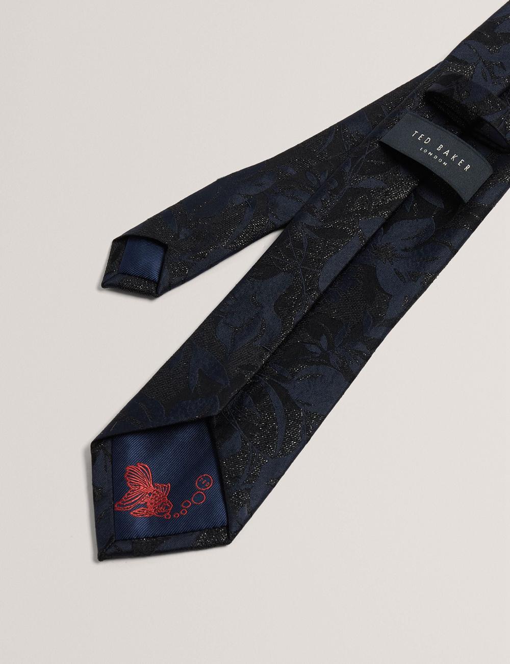 Men Ted Baker Floral Print Silk Ties Navy | Egypt  ANCUB-3124
