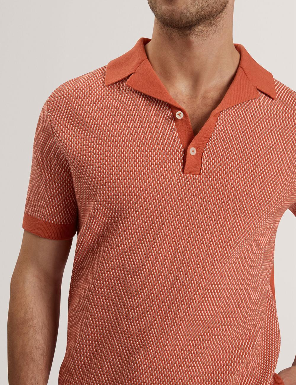 Men Ted Baker GREGRY - Short Sleeve Small Stitch Knitted Polos Shirts Red | Egypt  WYBSP-7582