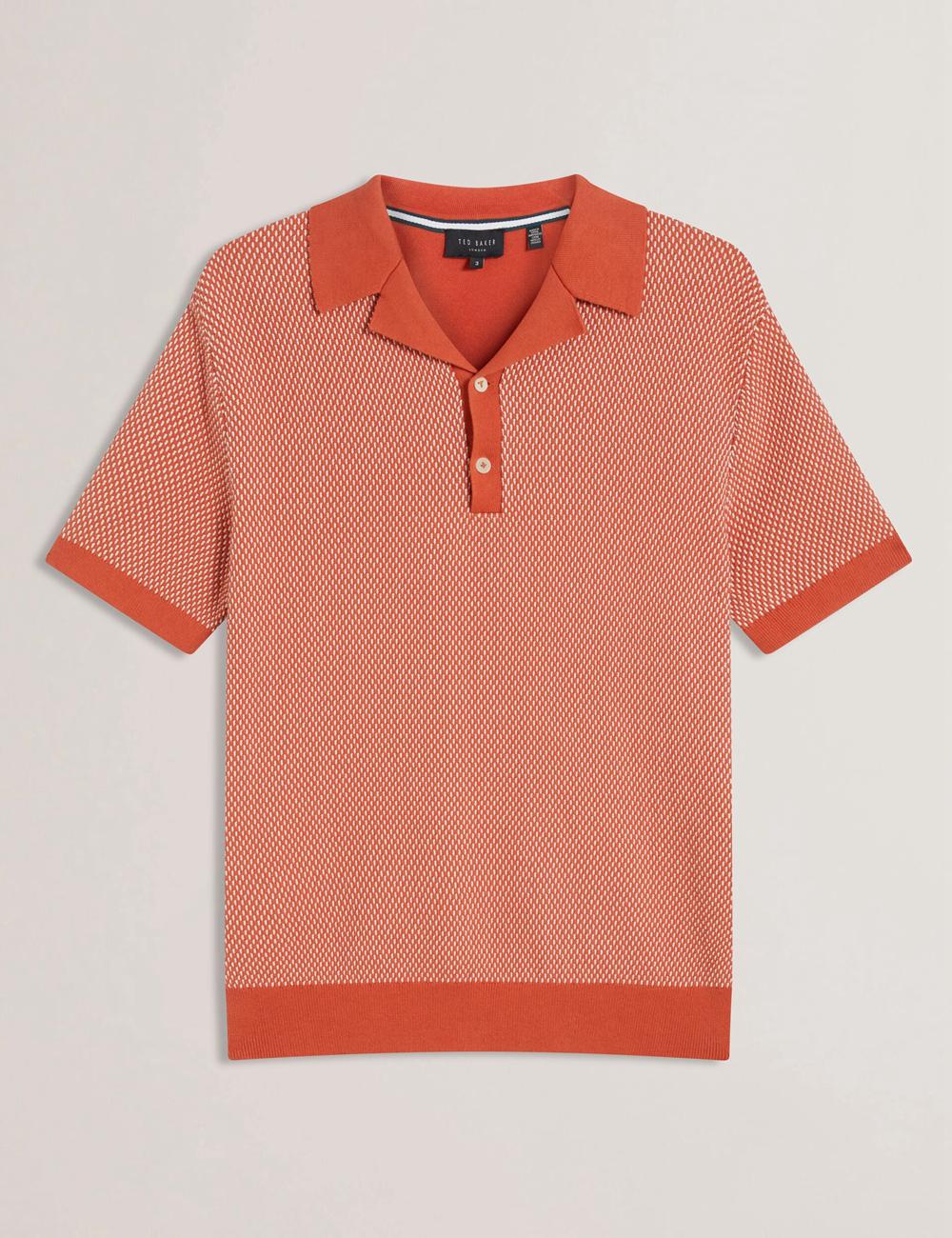 Men Ted Baker GREGRY - Short Sleeve Small Stitch Knitted Polos Shirts Red | Egypt  WYBSP-7582