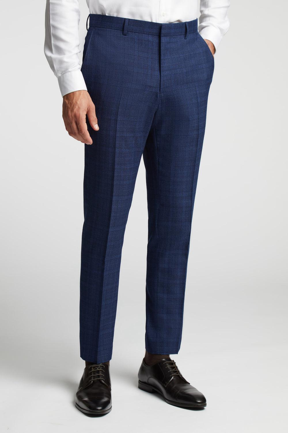 Men Ted Baker HOYLETS - Soft Check Slim Fit Suit Trousers Navy | Egypt  WAREI-2810
