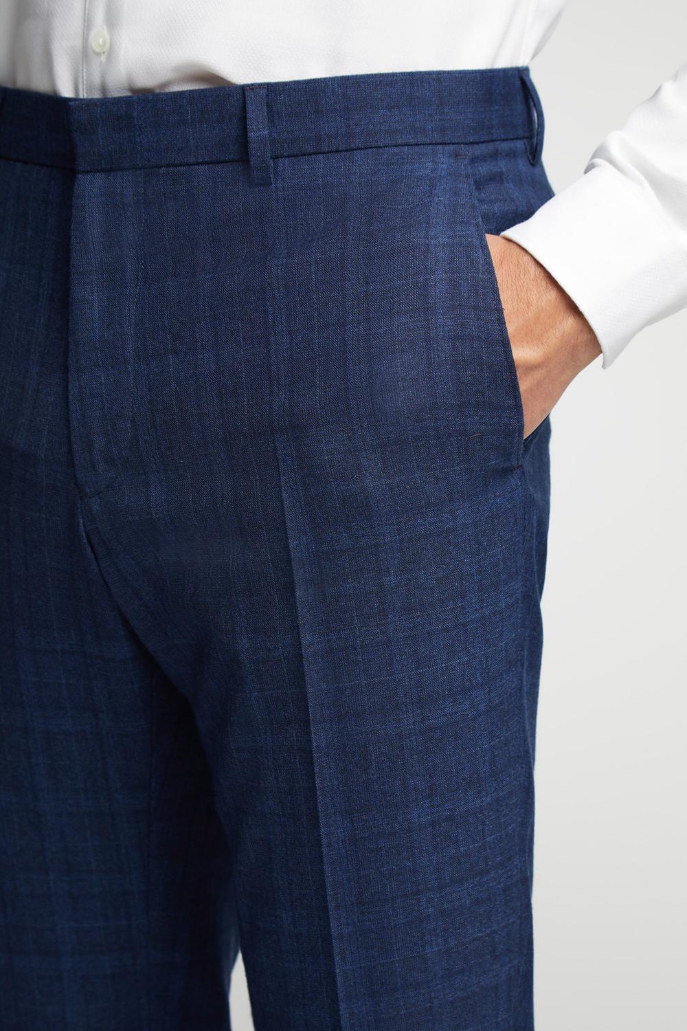 Men Ted Baker HOYLETS - Soft Check Slim Fit Suit Trousers Navy | Egypt  WAREI-2810