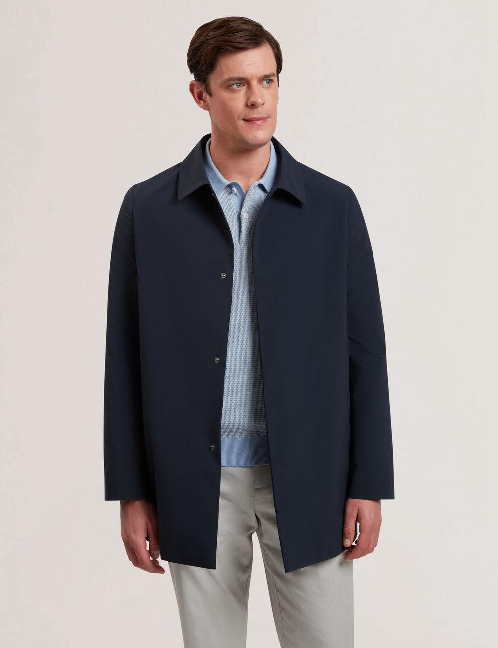 Men Ted Baker HUMMELS - Lightweight Short City Mac Jackets Navy | Egypt  VDJSM-4360