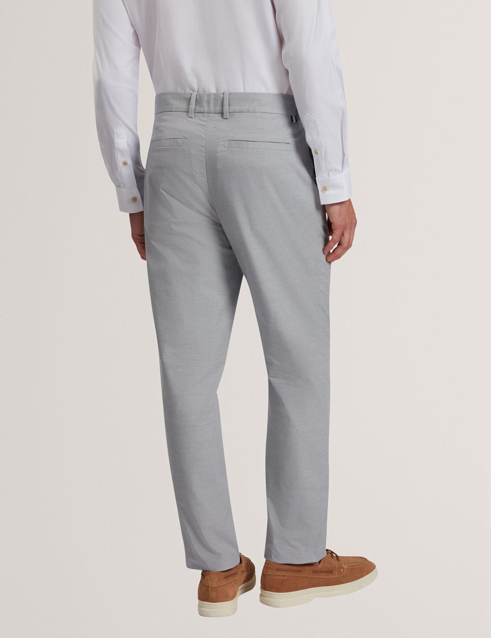 Men Ted Baker JACKUS - Regular Fit Cotton Blend Chino Trousers Navy | Egypt  TWSGY-9713