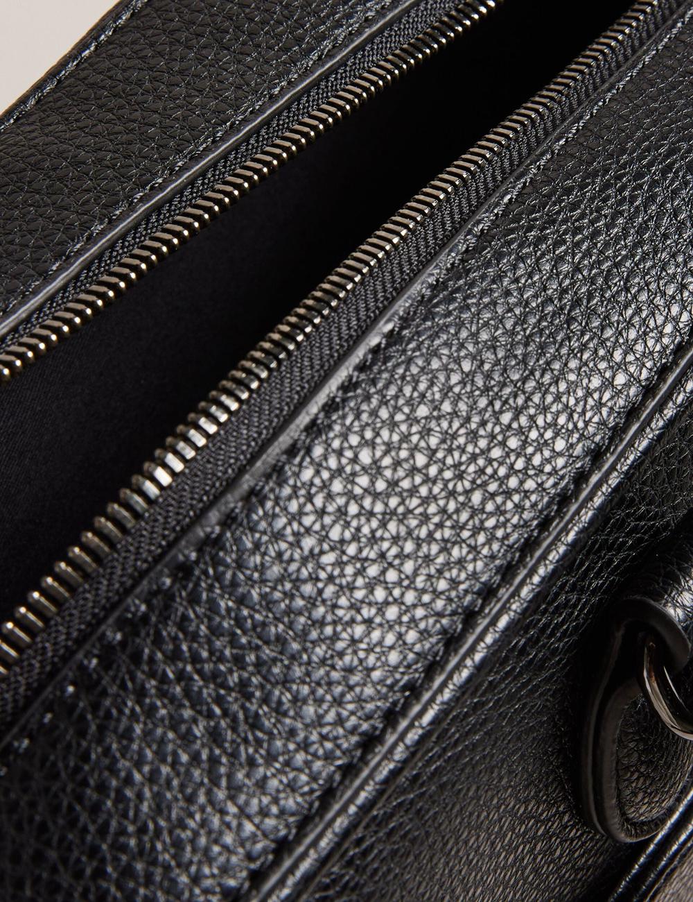 Men Ted Baker KADEN - Branded Webbing PU Leather Document Shoulder Bags Black | Egypt  SCGOV-3062