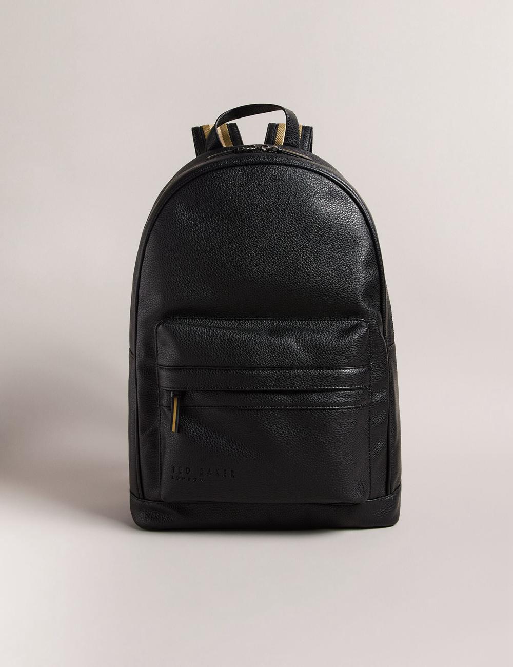 Men Ted Baker KAILEB - Webbing Strap Faux Leather Backpacks Black | Egypt  MVOCD-2583