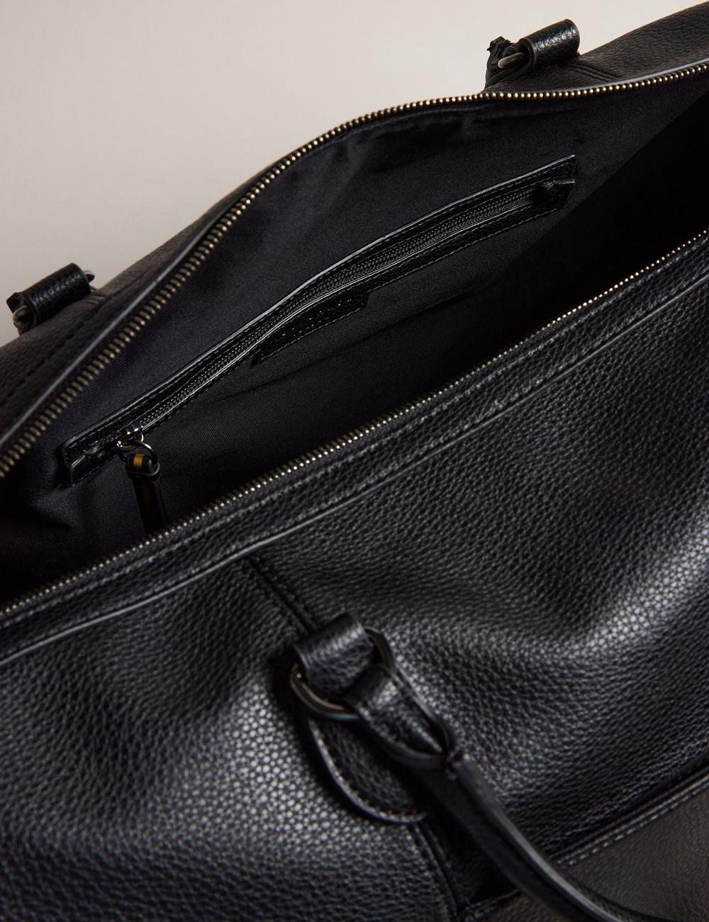 Men Ted Baker KALVIN - Webbing Faux Leather Holdall Bags Black | Egypt  TJLBE-5219