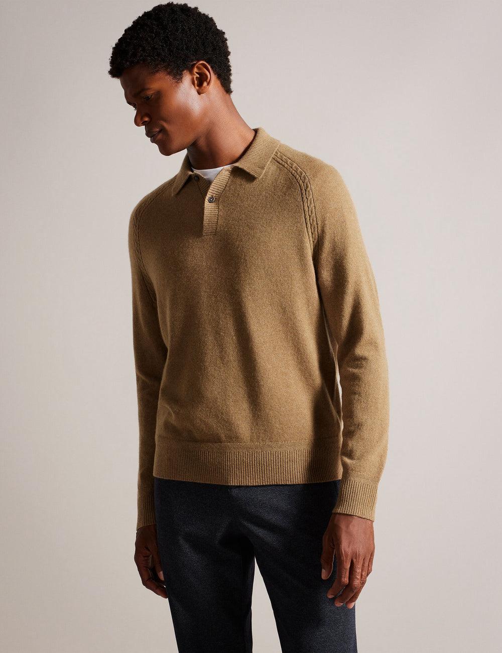 Men Ted Baker KAROLT - Cashmere Knit Long Sleeve Top Jumpers Dk-Brown | Egypt  PJUVH-0148