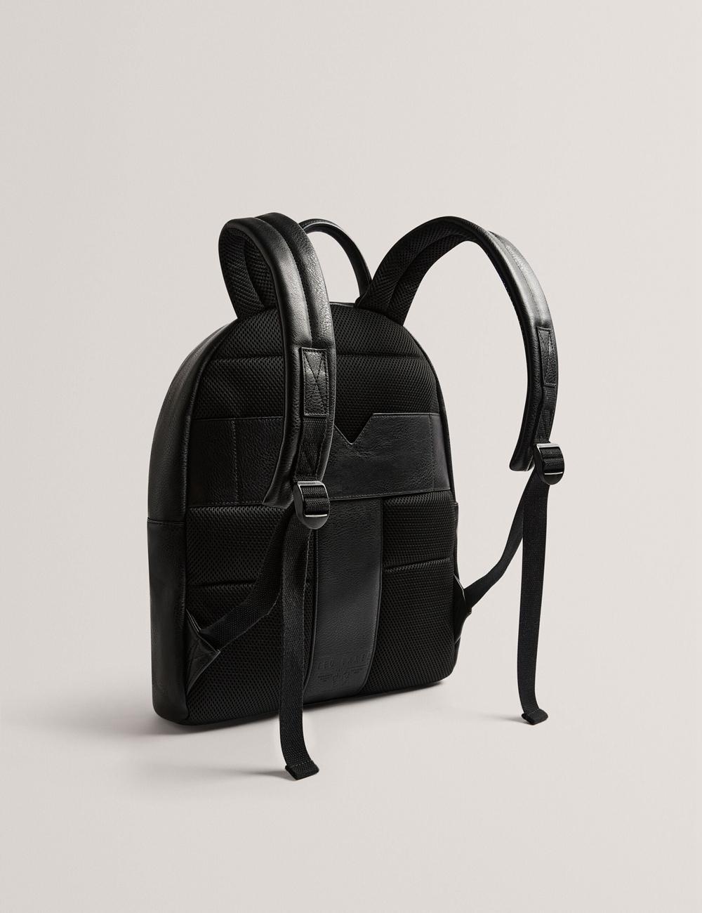 Men Ted Baker KEIIGAN - Striped Panel PU Reporter Backpacks Black | Egypt  DJKEQ-4916