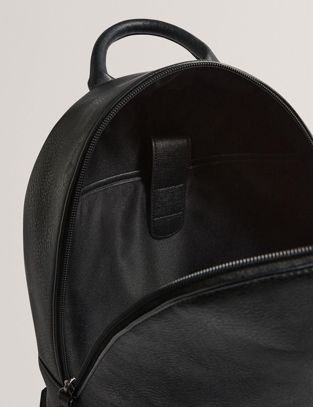 Men Ted Baker KEIIGAN - Striped Panel PU Reporter Backpacks Black | Egypt  DJKEQ-4916