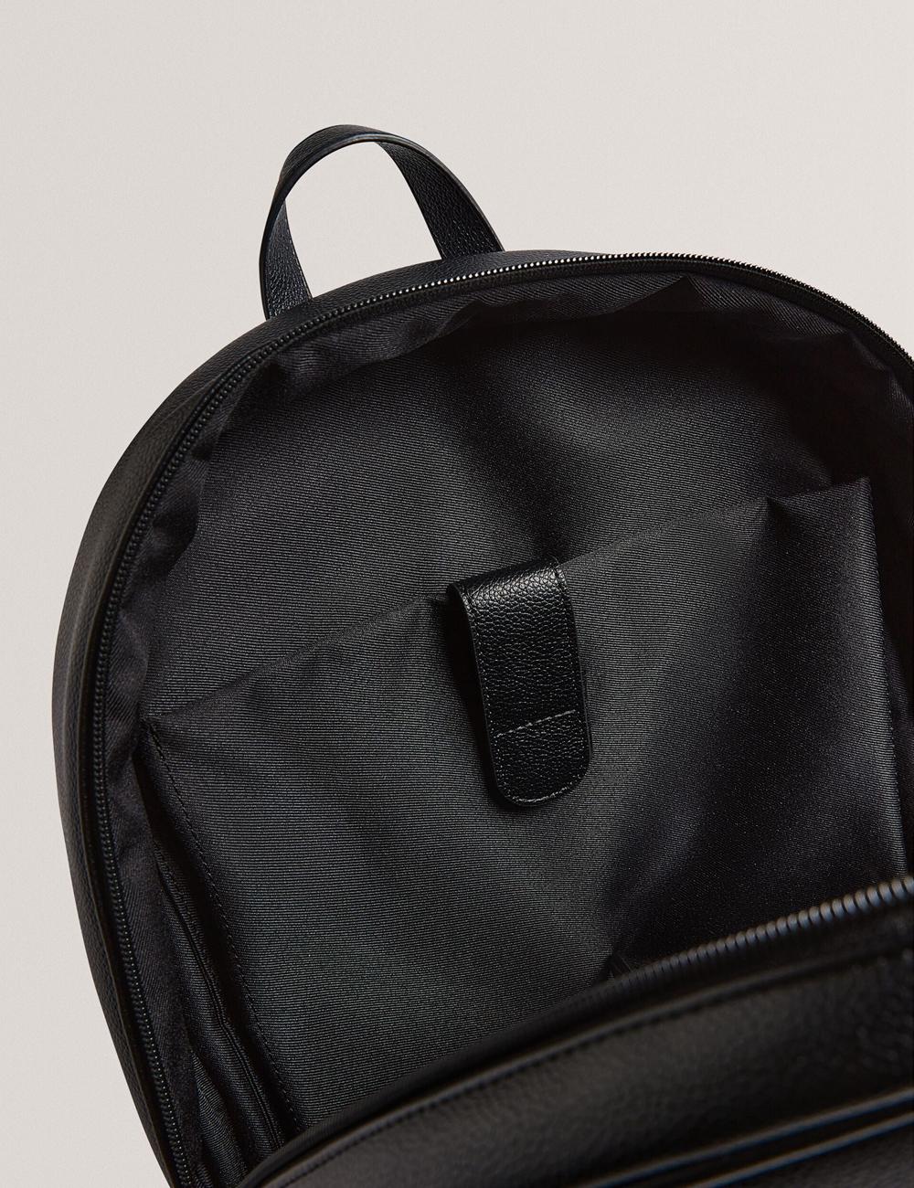 Men Ted Baker KEVIIN - Faux Leather Striped Panel Backpacks Black | Egypt  ZNEUD-8372