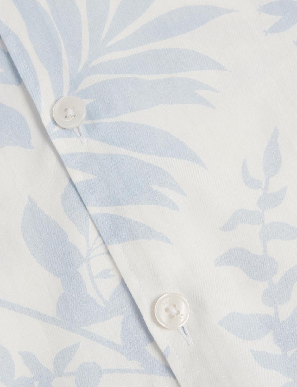 Men Ted Baker KITS - Short Sleeve Relaxed Floral Print Casual Shirts Lt-Blue | Egypt  JMKXU-5946