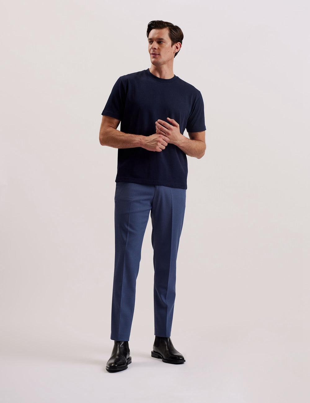 Men Ted Baker KORNKA - Short Sleeve Relaxed Fit Cotton T-Shirts Navy | Egypt  LFJYG-8321