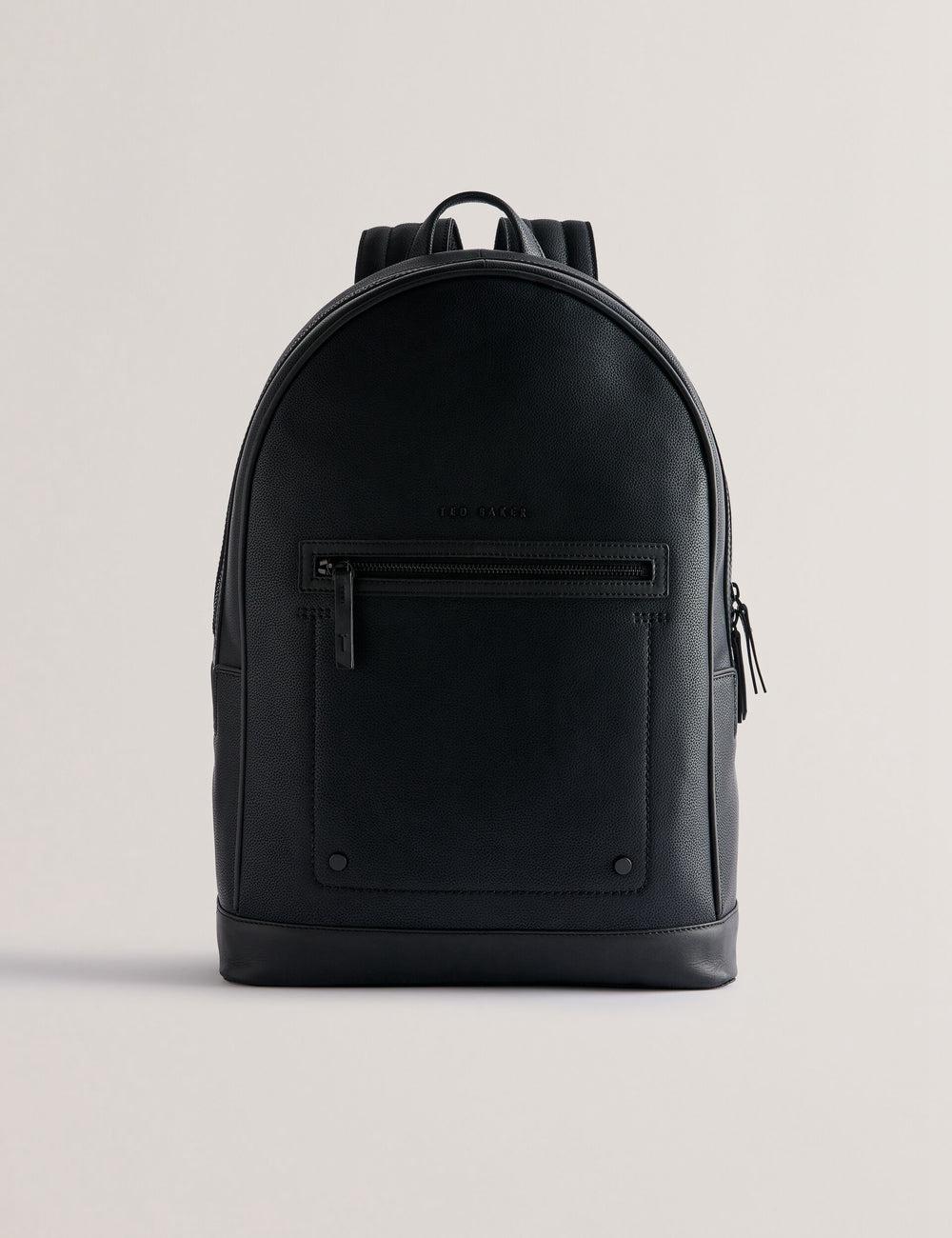 Men Ted Baker LANSEN - Textured Bonded Leather Backpacks Black | Egypt  CMJAE-4193