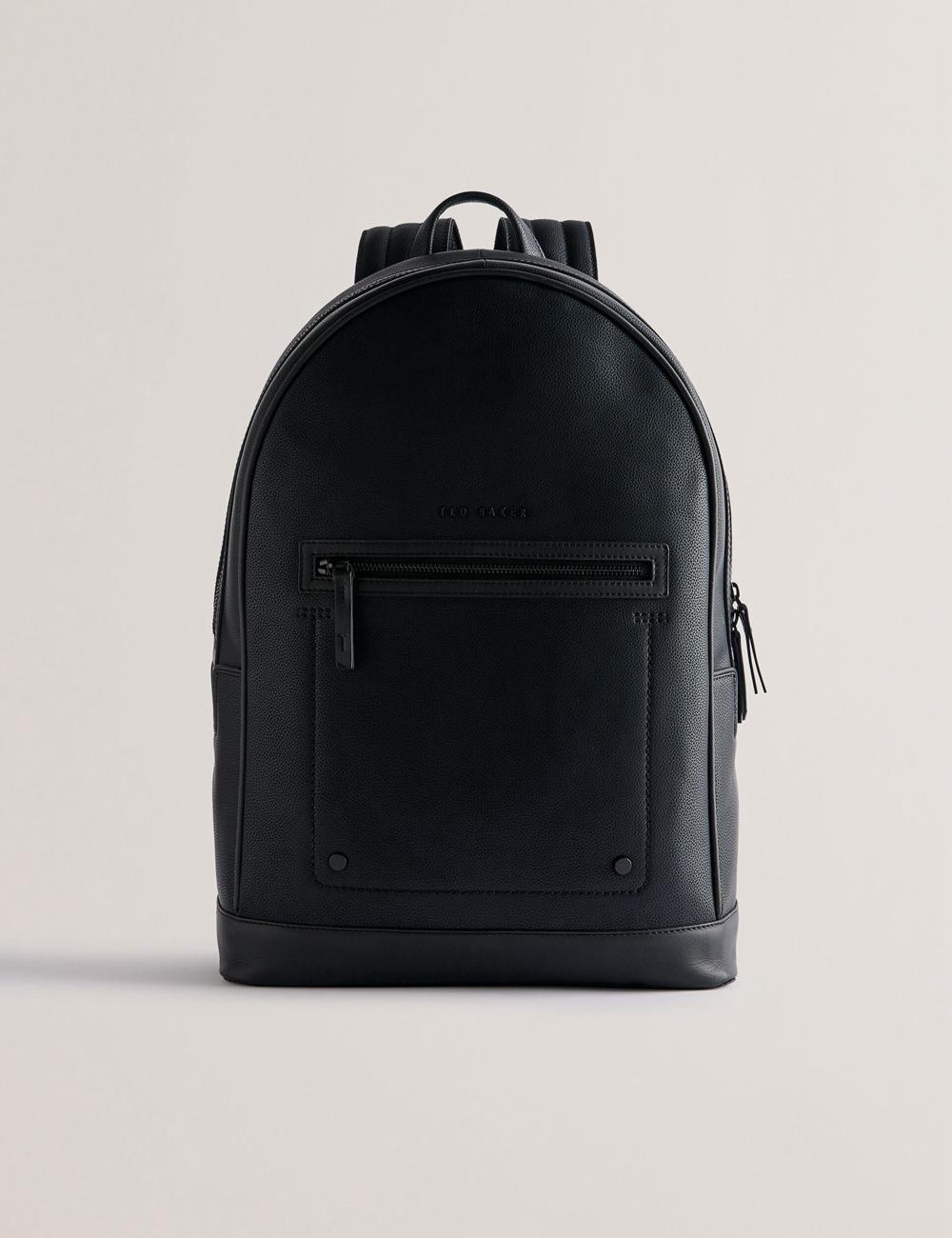 Men Ted Baker LANSEN - Textured Bonded Leather Backpacks Black | Egypt  CMJAE-4193