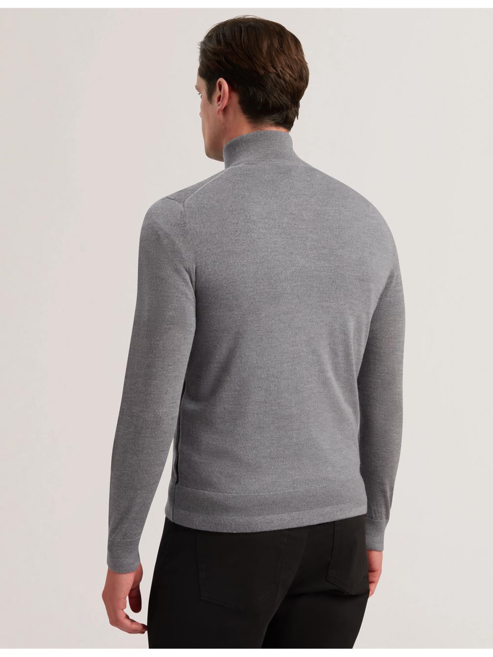 Men Ted Baker LIMEHAS - Wool Quarter Zip Funnel Neck Jumpers Charcoal | Egypt  TOKIJ-9751