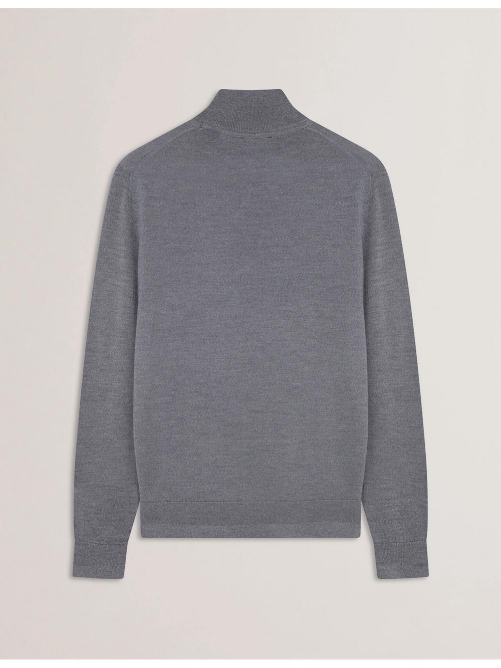 Men Ted Baker LIMEHAS - Wool Quarter Zip Funnel Neck Jumpers Charcoal | Egypt  TOKIJ-9751