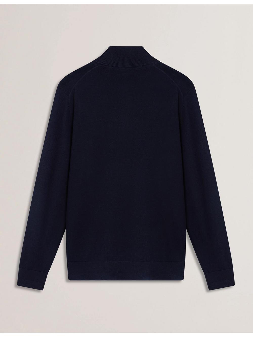 Men Ted Baker LIMEHAS - Wool Quarter Zip Funnel Neck Sweater Jumpers Navy | Egypt  DTGHC-1895