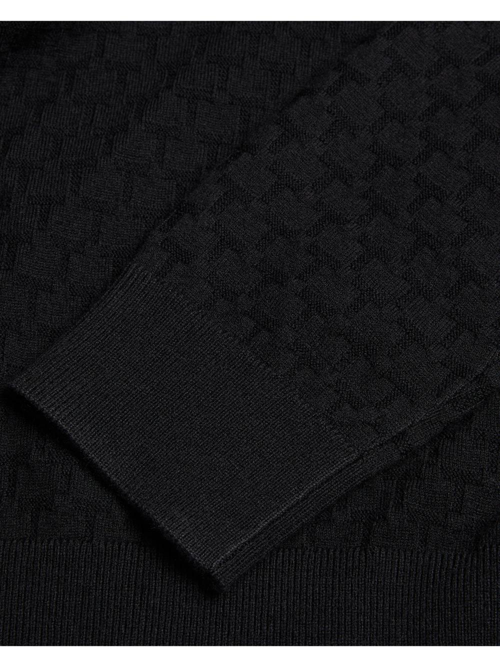 Men Ted Baker LOULAR - Textured T Knit Wool Blend Hoodies Black | Egypt  TROHG-8614