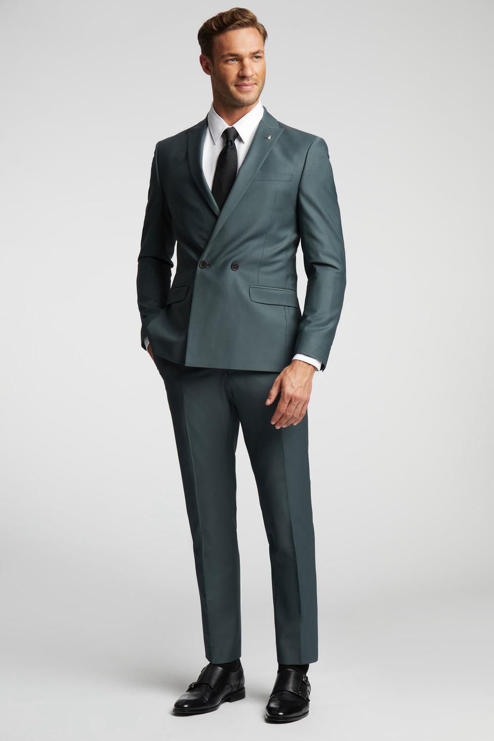 Men Ted Baker LUNANTS - Wool Blend Slim Suit Trousers Green | Egypt  QWBSA-7025