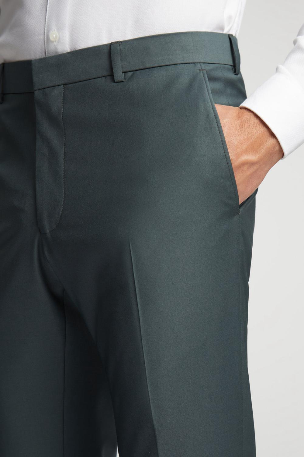 Men Ted Baker LUNANTS - Wool Blend Slim Suit Trousers Green | Egypt  QWBSA-7025